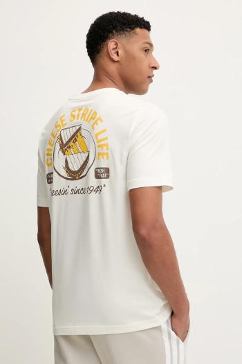 Bavlnené tričko adidas Food Grilled Cheese Graphic Tee pánske, béžová farba, s potlačou, JM6459