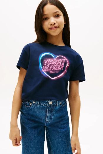 Detské bavlnené tričko Tommy Hilfiger tmavomodrá farba, KG0KG08640