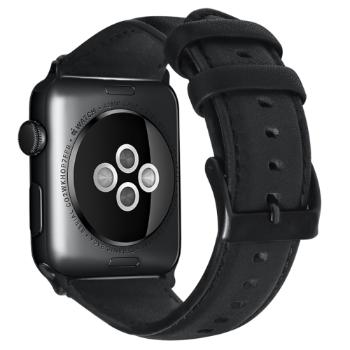 WAX Kožený remienok Apple Watch Ultra 1 / 2 (49mm) / 9 / 8 / 7 (45mm) / 6 / SE / 5 / 4 (44mm) / 1, 2, 3 (42mm) čierny