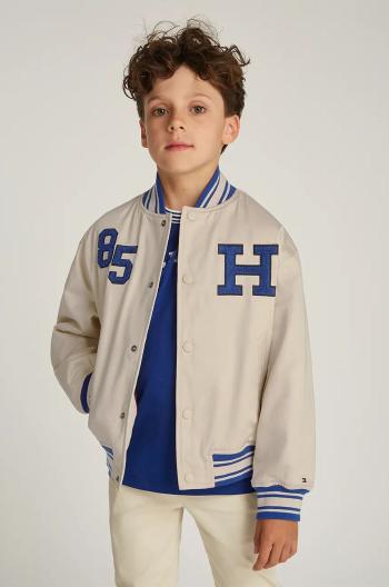 Detská bunda bomber Tommy Hilfiger béžová farba, KB0KB09367