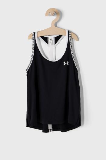 Detský top Under Armour 1363374 čierna farba,