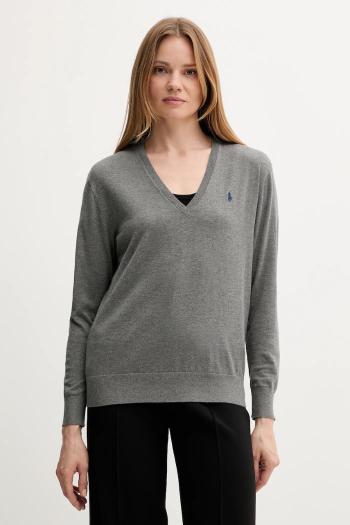 Bavlnený sveter Polo Ralph Lauren šedá farba, ľahký, 211972105
