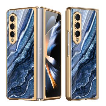 GKK GLASS Ochranný kryt Samsung Galaxy Z Fold4 5G DARK BLUE MARBLE