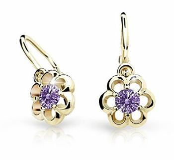 Cutie Jewellery Zlaté detské náušnice C1947-10-X-1 fialová