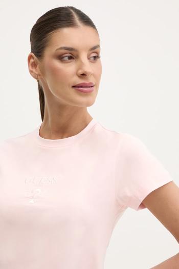 Tričko Guess COLETTE dámske, ružová farba, V4YI21 KCDH1