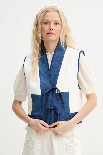 Vesta Renewed creative upcycling modrá farba, jednoradová, Renewed INTU x Answear
