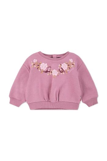 Mikina pre bábätká Levi's ROSE FRONT TUCK CREW ružová farba, s potlačou, 1EP015