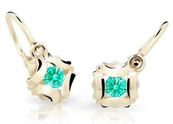 Cutie Jewellery Slušivé detské náušnice zo žltého zlata C2216-10-X-1 svetlo zelená