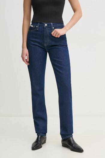 Rifle Calvin Klein Jeans dámske, tmavomodrá farba, J20J225138