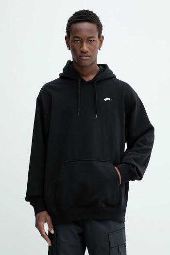 Bavlnená mikina Vans čierna farba, s kapucňou, jednofarebná, VN000P58BLK1