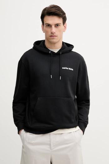 Mikina Calvin Klein Jeans čierna farba, s kapucňou, s potlačou, LV04RC293G