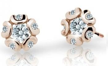 Cutie Jewellery Detské náušnice z ružového zlata C2178-30-X-4 biela