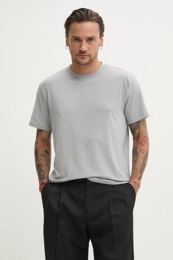 Tričko Hollister Co. pánske, šedá farba, jednofarebné, KI324-5089