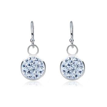 Strieborné náušnice 925 - visiaca objímka s čírymi zirkónmi, 7 mm