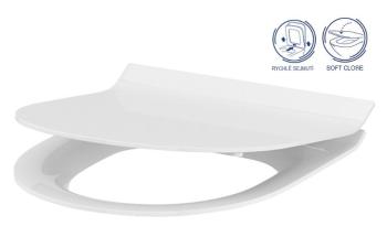 CERSANIT - WC SEDADLO CREA SLIM OVAL DUROPLAST ANTIB. SOFTCLOSE/ / JEDNO TLAČIDLO K98-0177