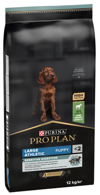 Proplan MO Dog Opti Digest Puppy Large Athletic Sensitive Digestion jahňa granule pre šteňatá 12kg