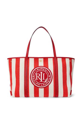 Bavlnená taška Lauren Ralph Lauren červená farba, 431956937