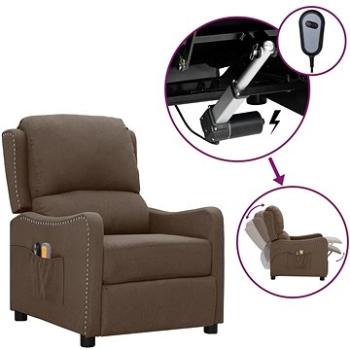 Elektrické masážne polohovacie kreslo taupe textil, 3098765