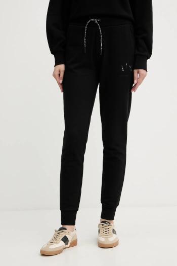 Bavlnené tepláky Armani Exchange čierna farba, jednofarebné, XW000986 AF16114