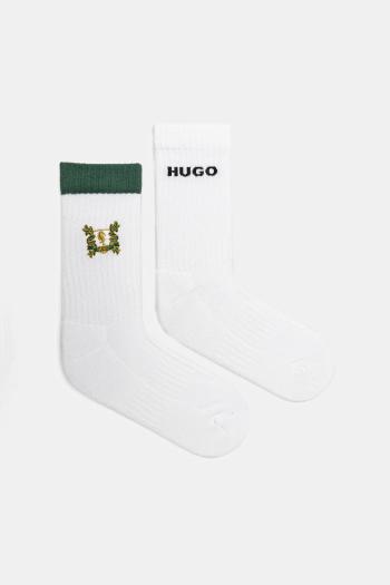 Ponožky HUGO 2-pak biela farba, 50543173