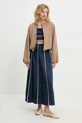 Bunda Answear.LAB hnedá farba, prechodná, oversize