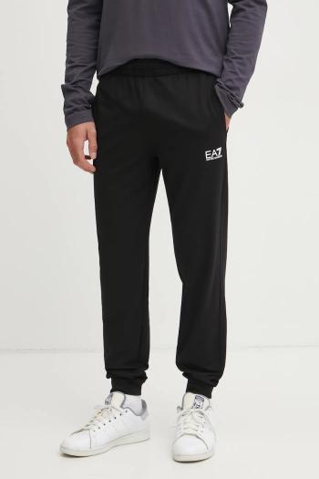 Tepláky EA7 Emporio Armani pánske, čierna farba, s potlačou, PJVRZ.8NPP66