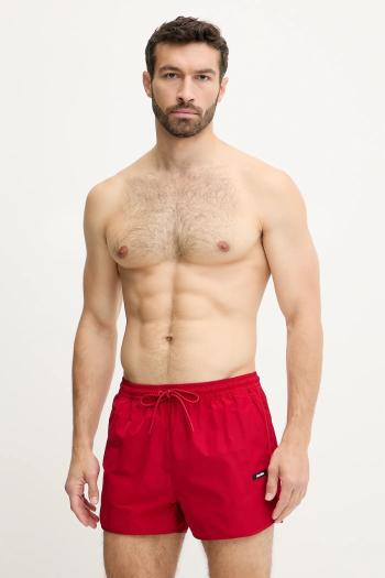 Plavkové šortky Calvin Klein červená farba, LV00N61110