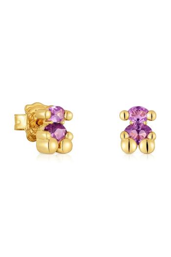 Strieborné pozlátené náušnice Tous Bold Bear Lab 1004255300