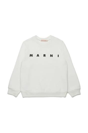 Detská bavlnená mikina Marni MS340U SWEAT-SHIRT béžová farba, s potlačou, M01612