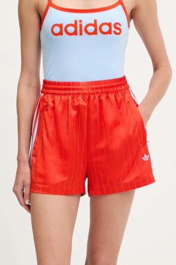 Šortky adidas Originals Shorts červená farba, vzorované, vysoký pás, KD2286
