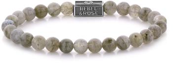 Rebel&Rose Strieborný obrúbený náramok Labradorite Shield RR-6S005-S 17,5 cm - M