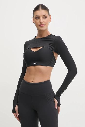 Tričko s dlhým rukávom Reebok dámske, čierna farba, 100214304
