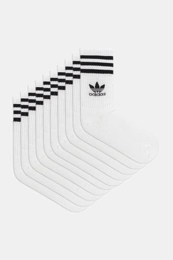 Ponožky adidas Originals 3-Stripes 10-pak biela farba, JZ0587