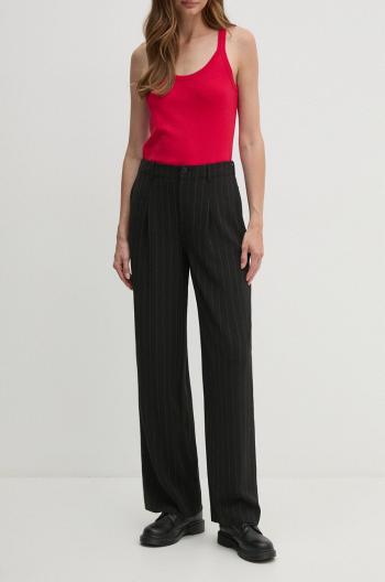Nohavice Calvin Klein Jeans dámske, čierna farba, široké, vysoký pás, J20J224261