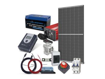 Solárna zostava ostrovná TRINA 445Wp, baterie LiFePO4 12V 100Ah, menič 230VAC 1000W