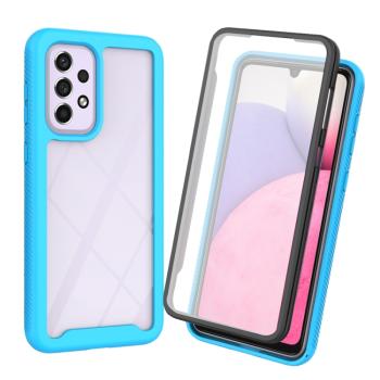 DUAL Obojstranný kryt s fóliou Samsung Galaxy A33 5G svetlomodrý
