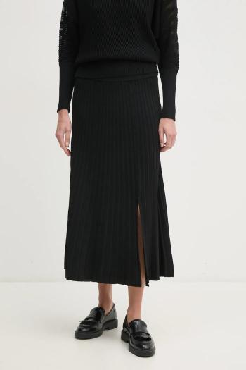 Sukňa Dkny čierna farba, midi, áčkový strih, P4JRAT77