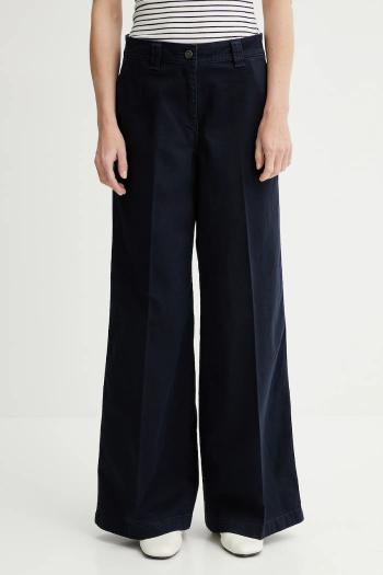Nohavice Calvin Klein tmavomodrá farba, široké, vysoký pás, LV044C645G