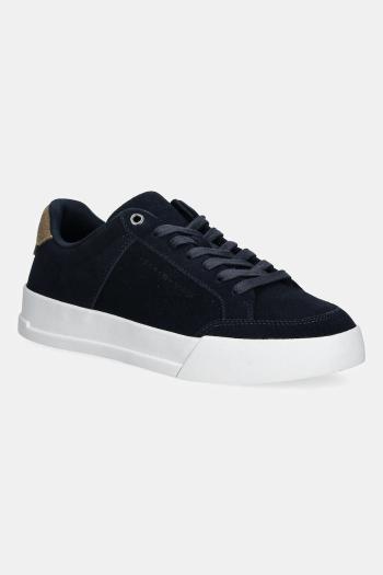 Semišové tenisky Tommy Hilfiger TH COURT SUMMER SUEDE tmavomodrá farba, FM0FM05517