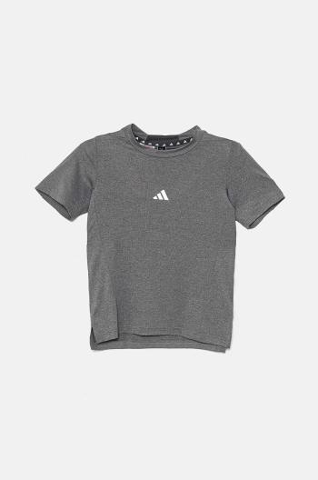 Detské tričko adidas J HEA TEE šedá farba, melanžový, IN1657