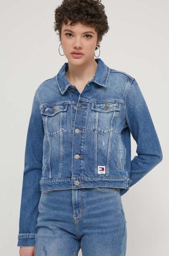 Rifľová bunda Tommy Jeans dámska,prechodná,DW0DW17653