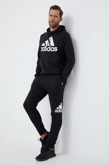 Tepláky adidas čierna farba, s potlačou