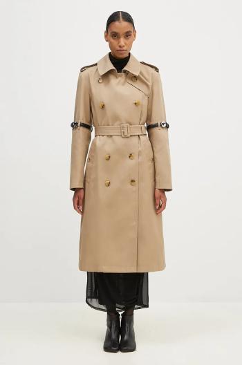 Trenčkot Coperni Hybrid Trench dámsky, béžová farba, prechodný, COPM21836