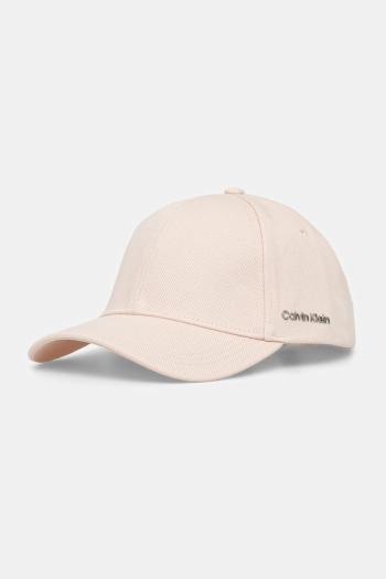 Bavlnená šiltovka Calvin Klein ružová farba, jednofarebná, K60K612910