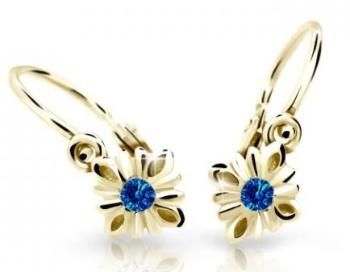 Cutie Jewellery Pôvabné detské náušnice zo žltého zlata C2261-10-X-1 modrá