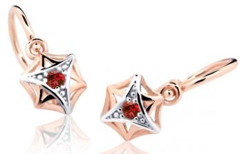 Cutie Jewellery Detské náušnice z ružového zlata C2209-10-X-4 červená