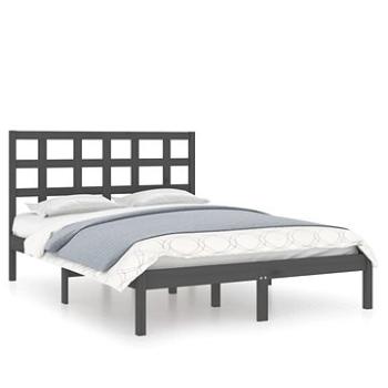 Rám postele sivý masívne drevo 200 × 200 cm, 3105492