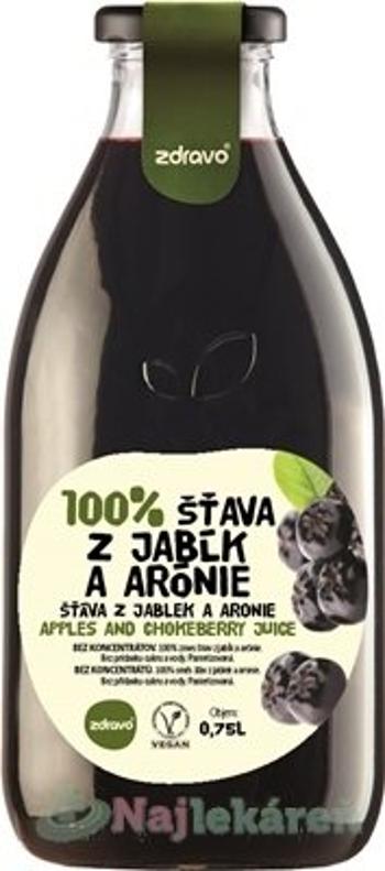 Zdravo 100% ŠŤAVA Z JABĹK A ARÓNIE, 0,75l