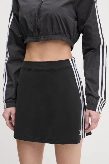 Sukňa adidas Originals 3-Stripes čierna farba, mini, áčkový strih, JD0281