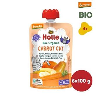 HOLLE Carrot Cat BIO pyré mrkva mango banán hruška 6× 100 g (7640161877344)